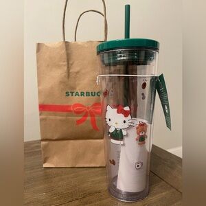 Starbucks Hello Kitty 24oz Acrylic Cold Cup Limited Edition Clear NEW